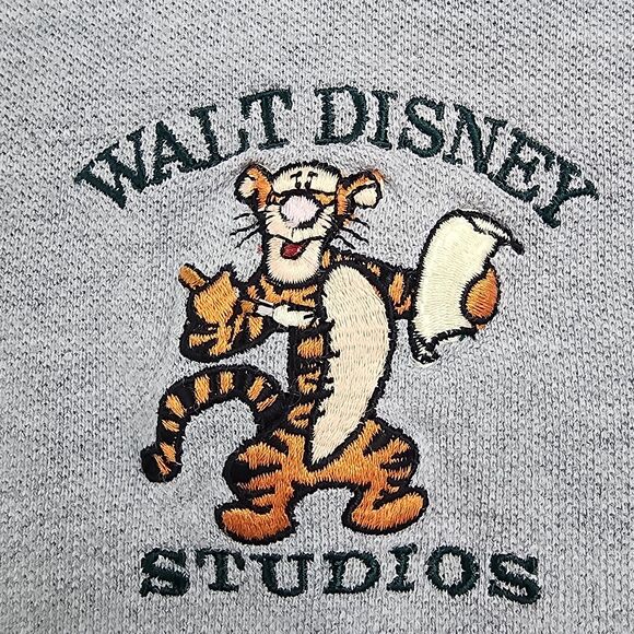 Vintage Disney Shirt Mens Large Gray Short Sleeve Polo Tigger Walt Disney Studio - Picture 3 of 15